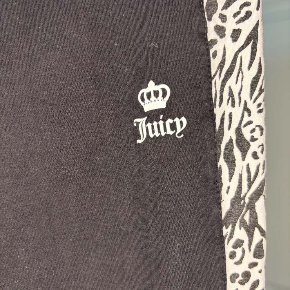 JUICY COUTURE SPORT Leggings Womens M Black Animal Print Stretch Athleisure